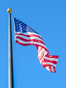 Flaga, Stany Zjednoczone Ameryki, amerykański, czerwony, niebieski, Ameryka, biały