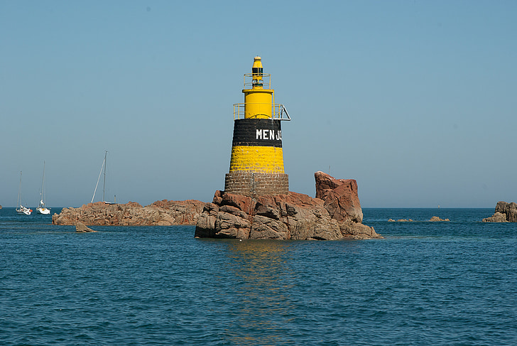 Bretagne, Ile-de-Bréhat, Beacon, navigering, Lighthouse
