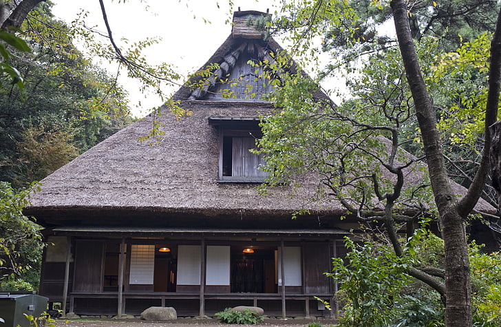 yanohara, Golden Pavilion house, tradisional, Taman di yokohama, Jepang, Taman Jepang, rumah tua