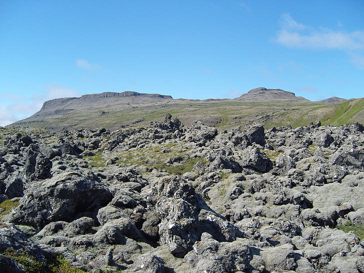 Islandia, lava, batu vulkanik, membatu, gurun, karg, berbatu