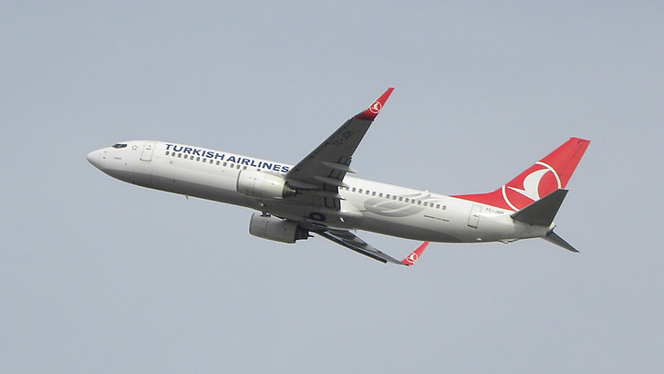máy bay Boeing, B737-800, Thy, Thổ Nhĩ Kỳ, Sân bay, máy bay, trong không khí