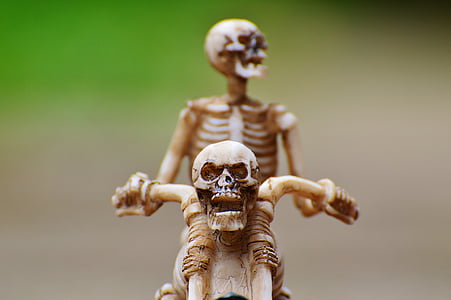 байкер, Скелет, жуткий, странно, украшения, страшно, кость