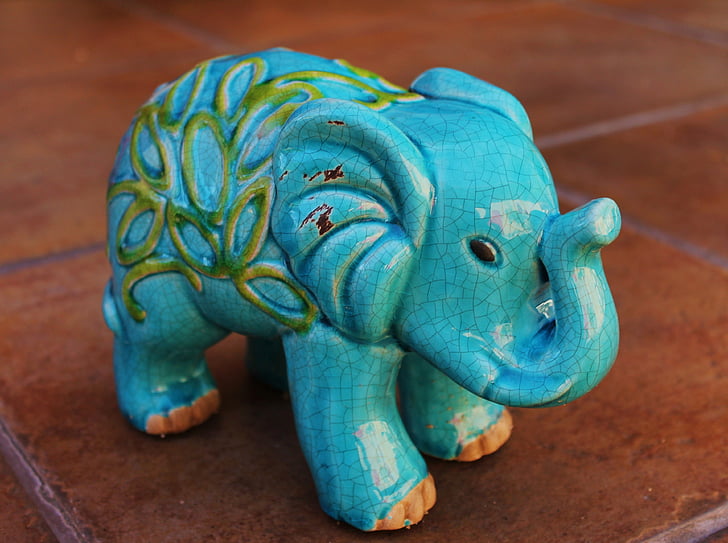 elefant, djur, keramiska, dekorativa, skulptur, hantverk, inredning
