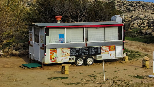 gade mad, campingvogn, Cypern, kantinen, Van, Café, fastfood