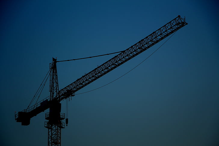 Crane, konstruksi, langit, industri, teknik, peralatan, struktur