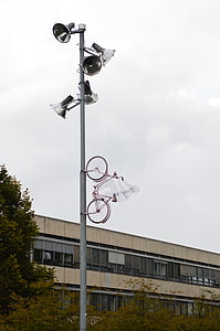 fiets, kunst, hemel, roze, Göttingen, moderne kunst