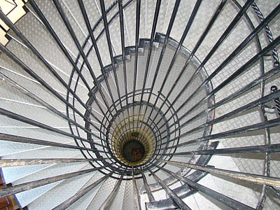 stopnice, spiralno stopnišče, stolp, krog, kodrasti, spustimo, arhitektura