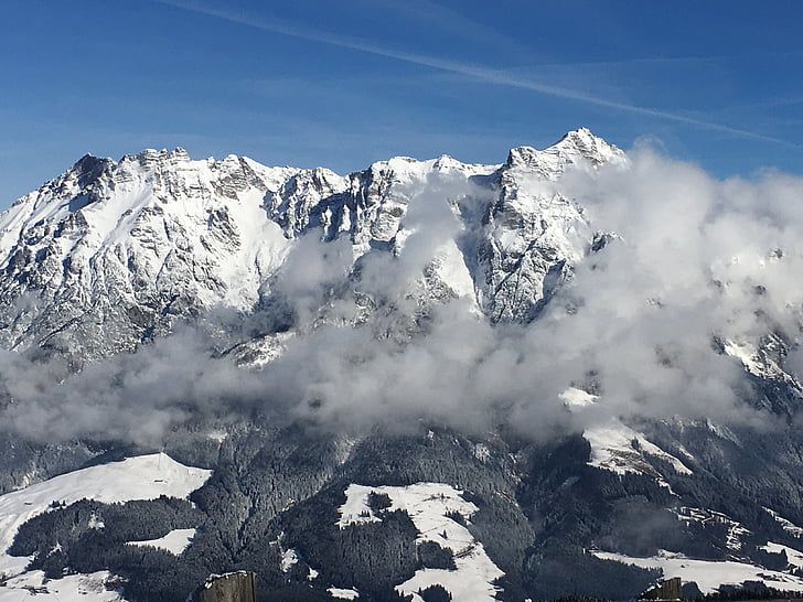 mäed, mägi, pilved, maastik, loodus, taevas, Austria