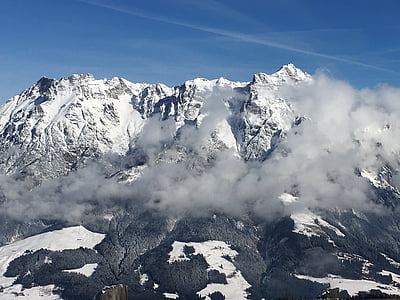βουνά, βουνό, σύννεφα, τοπίο, φύση, ουρανός, Αυστρία