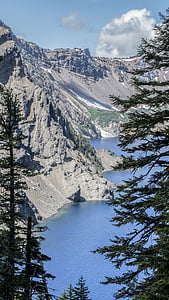 Crater lake, planine, slikovit, jezero, putovanja, krajolik, krajolik