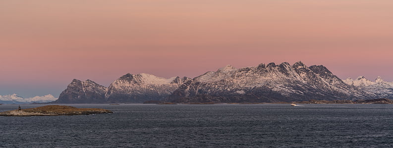 Norwegia, pelayaran, matahari terbit, Fjord, perjalanan, air, pemandangan