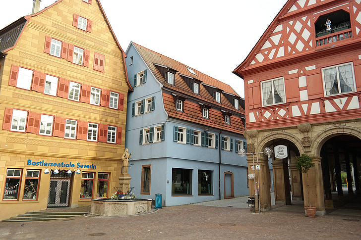waiblingen, stadtmitte, 센터, 도시, waiblinger 시내, 다운 타운, 역사적인 오래 된 도시