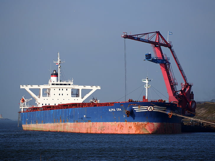 ère alpha, navire, bateau, port, Amsterdam, Crane, transport de marchandises