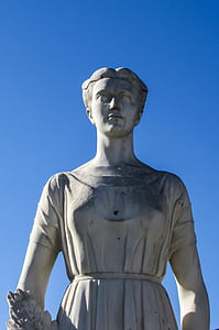 statue de, sculpture, femme, monument, Grec, Grèce, Skiathos