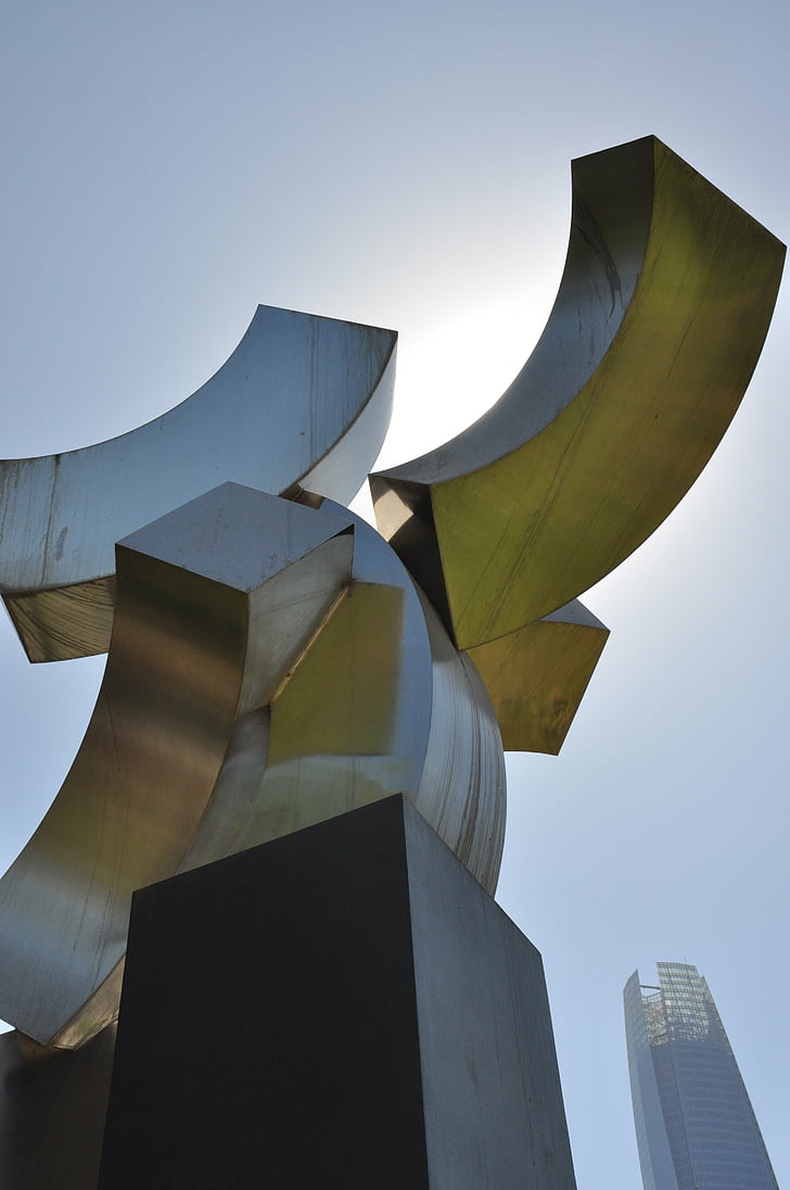 Parc, chiffres, sculpture, Santiago du Chili