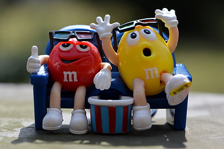 m m 的, 糖果, 有趣, 乐趣, 3维眼镜, 玩具, 塑料