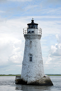 phare de Cockspur, Tybee island, Géorgie, Beacon, structure, nautique, phare