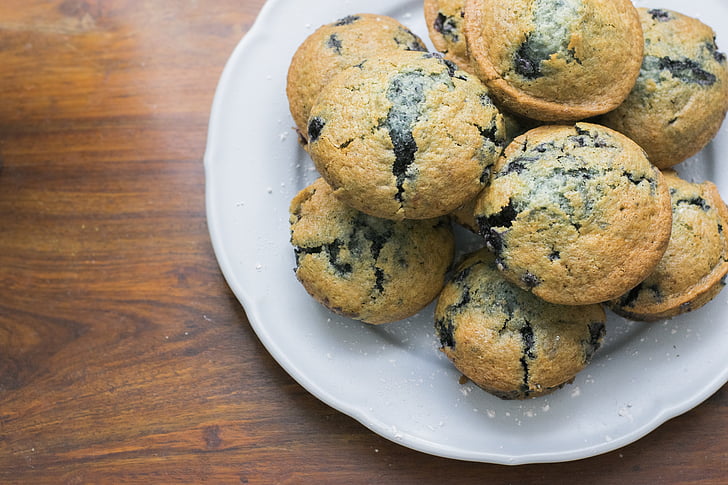 afine, Muffin, briose, Blueberry muffin, Desert, produse alimentare, drag