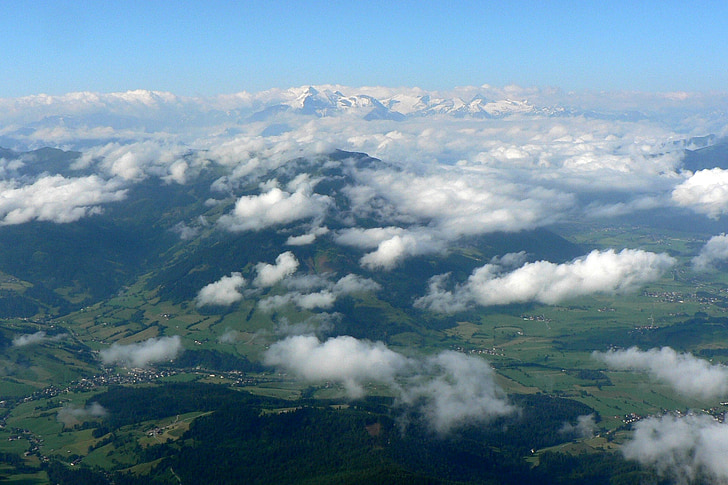 Steinernes meer, Austria, Grossglockner, wyczyścić, chmury, góry, powietrza