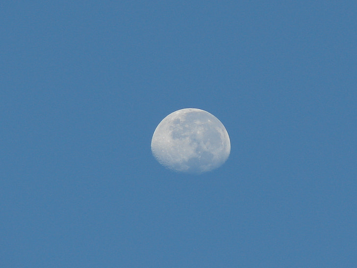 maan, hemel, blauw, natuur, sky moon, dag van de maan, Crescent