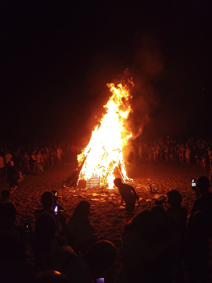 San juans natt, Bonfire, eld, Flames, värme, bränna, lägereld
