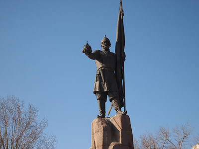 Rússia, Novocherkassk, Monumento, Ermak, monumento de yermak, estátua, arquitetura