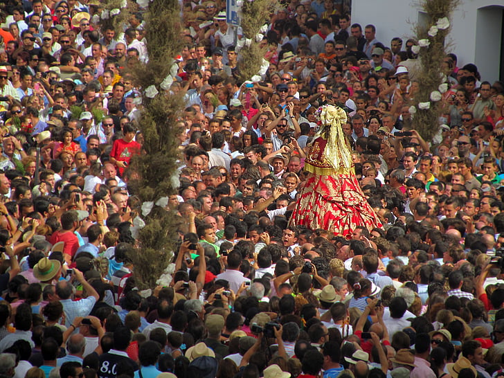 pèlerins, adoration, procession, Vierge, rosée, religion