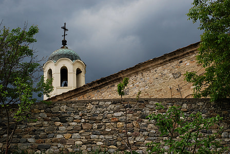 Igreja, ortodoxia, fé, sino, torre sineira, pedra, parede