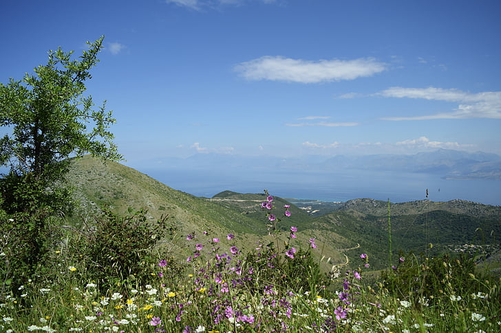 corfu, pantokrator, view, landscape