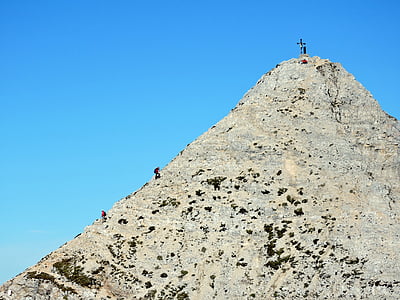 alpinisme, Retour au début, d’escalade, grimpeurs, en amont, Sommet, Carega