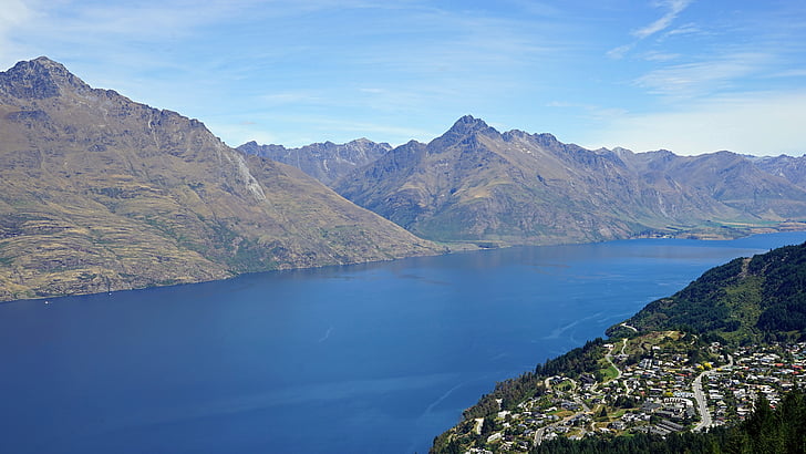 Lake wakatipu, Queenstown, Bobs peak, Nový Zéland, Jižní ostrov