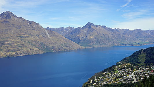 jezero wakatipu, Queenstown, Bob peak, Novi Zeland, Jug otoka