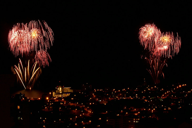 tűzijáték, pirotechnikai, tűzijáték, robbanás, új év, boldog, ünnepelni