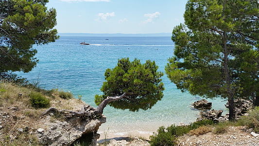 Kroatische strand, strand makarska, zee, Adriatische Zee, Toerisme, Dalmatiër, Europese