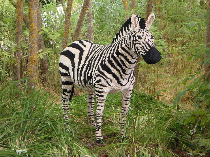 Legoland, rèplica, escultura, zebres, Safari, Àfrica, animal salvatge