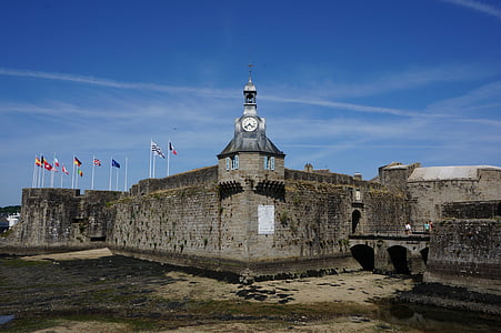 Concarneau, vanha kaupunki, Brittany, Finistèren, Fort, kuuluisa place, arkkitehtuuri