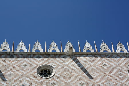 Palacio Ducal, Venecia, cornisa, la bóveda, escultura, arquitectura, ventana