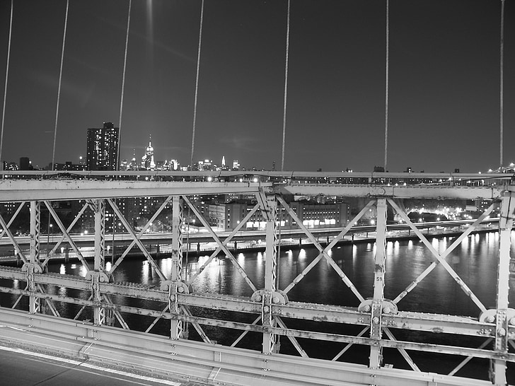 New york, brug, Brooklyn bridge, Verenigde Staten
