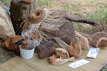 cestas de, que teje, hecho en casa, hecho a mano, tejido, natural, tradicional