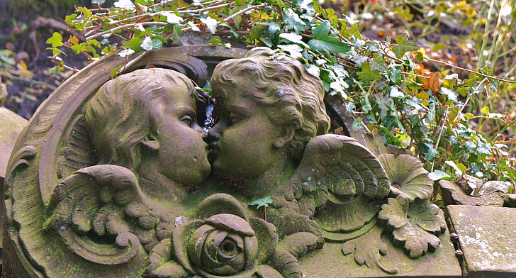 ängel, kyrkogården, Figur, sten siffra, Hamburg, Ohlsdorf