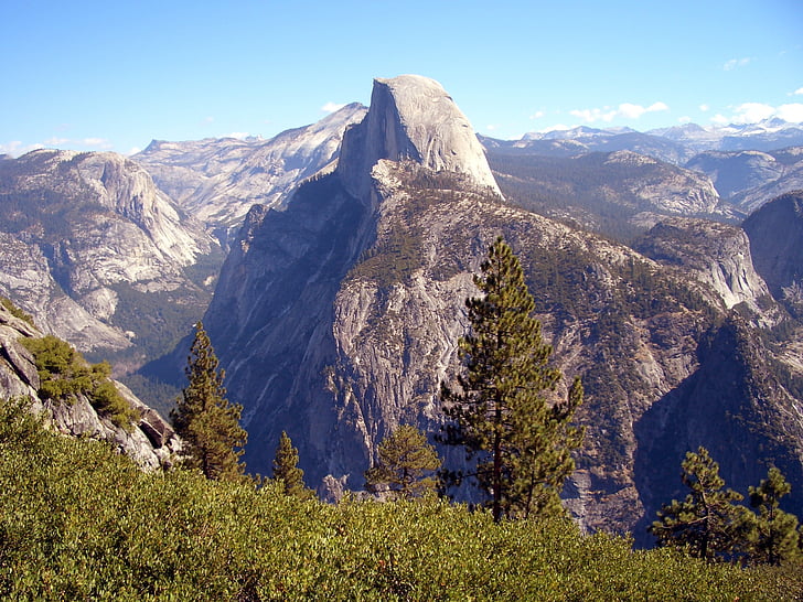 malebný, venkovní, Yosemite, Half dome, Hora, Příroda, Evropské Alpy