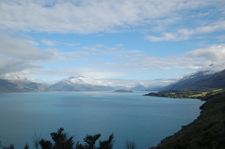 montanhas, Lago, Nova Zelândia, férias, cênica, paraíso, neve