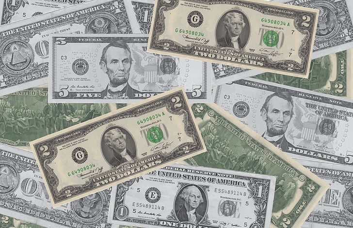 fons, diners, dòlar, moneda, collage, Amèrica, Estats Units