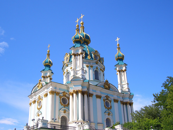 Saint andrew's church, Gereja, Barok, modal, Kiew, Ukraina, iman