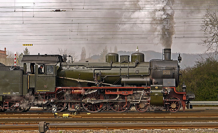 lokomotif uap, penuh Uap, keluar, br38, br 38, Prusia, P8