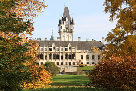 concluyó grafenegg, Kamptal, Schlossgarten, otoño, punto de referencia, arquitectura, Castillo