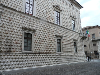 gyémánt palota, Olaszország, Ferrara, építészet, Palace, emlékmű, történelmi