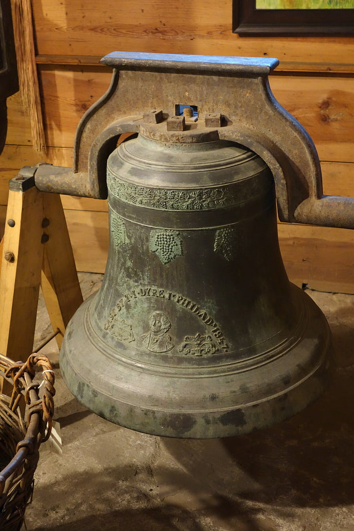bell, old, historic, museum, cast, iron, sound