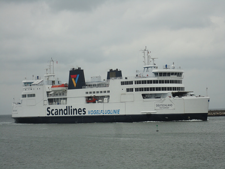 Kiel, Mar Báltico, água, nave, navio de passageiros, nuvens, mar