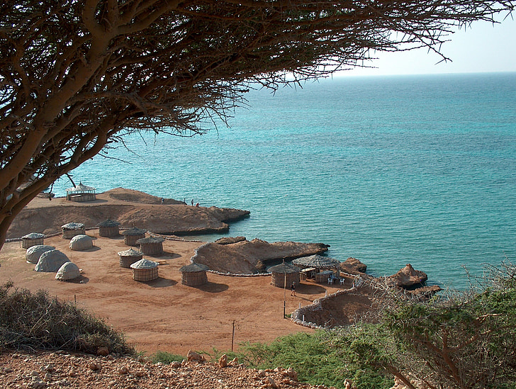 Djibouti, l’Afrique, plage de Ras bir, mer, toukouls, côté